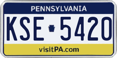 PA license plate KSE5420