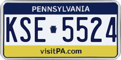 PA license plate KSE5524