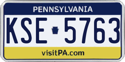 PA license plate KSE5763