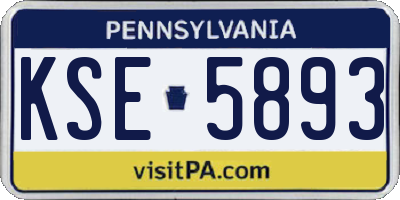 PA license plate KSE5893