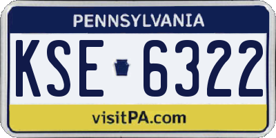 PA license plate KSE6322