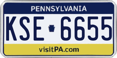 PA license plate KSE6655