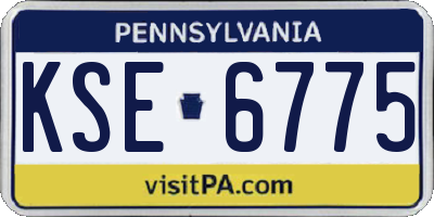 PA license plate KSE6775