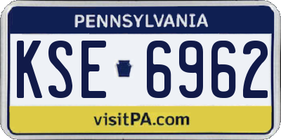 PA license plate KSE6962