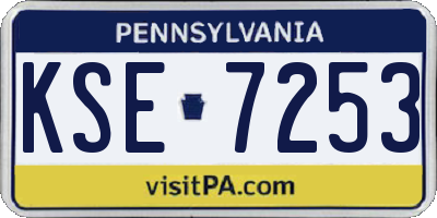 PA license plate KSE7253