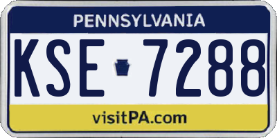 PA license plate KSE7288