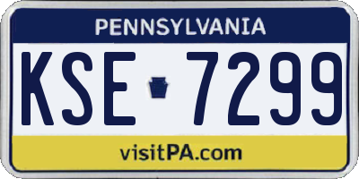 PA license plate KSE7299