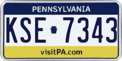 PA license plate KSE7343