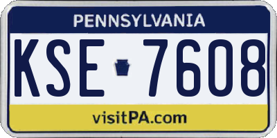 PA license plate KSE7608