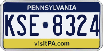 PA license plate KSE8324