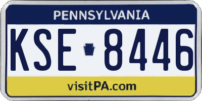 PA license plate KSE8446