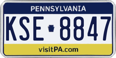 PA license plate KSE8847