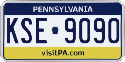 PA license plate KSE9090