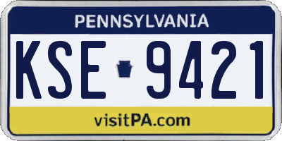 PA license plate KSE9421