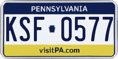 PA license plate KSF0577