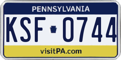 PA license plate KSF0744