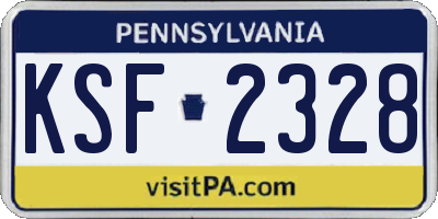 PA license plate KSF2328