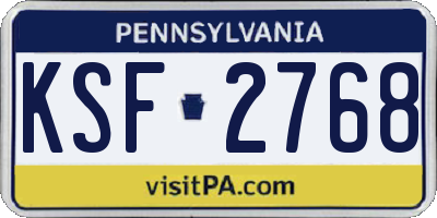 PA license plate KSF2768