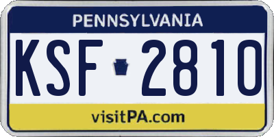 PA license plate KSF2810