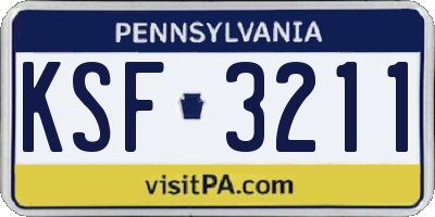 PA license plate KSF3211