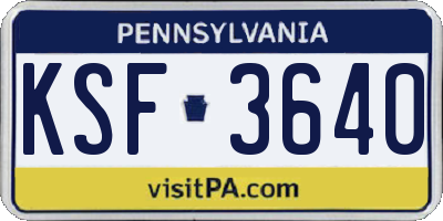 PA license plate KSF3640