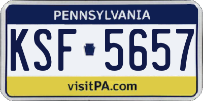 PA license plate KSF5657