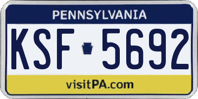 PA license plate KSF5692