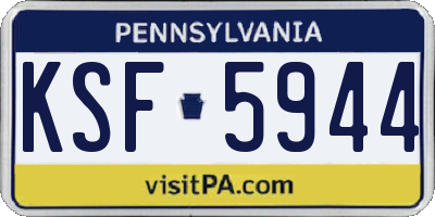 PA license plate KSF5944