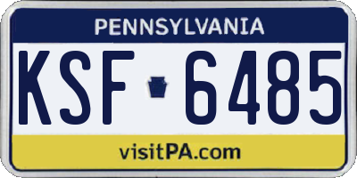 PA license plate KSF6485