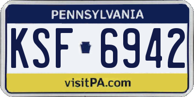 PA license plate KSF6942