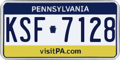 PA license plate KSF7128