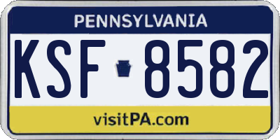 PA license plate KSF8582