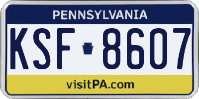 PA license plate KSF8607