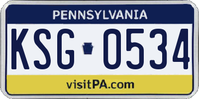 PA license plate KSG0534