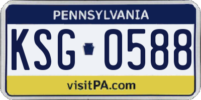 PA license plate KSG0588