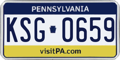 PA license plate KSG0659