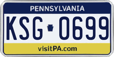 PA license plate KSG0699