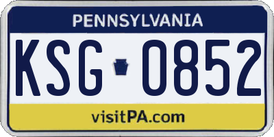 PA license plate KSG0852
