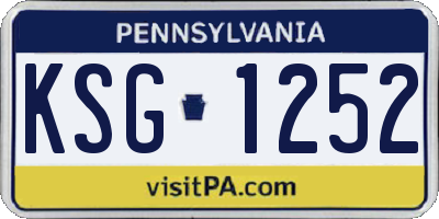 PA license plate KSG1252