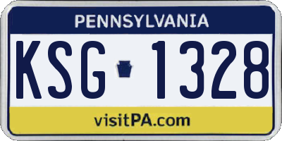 PA license plate KSG1328
