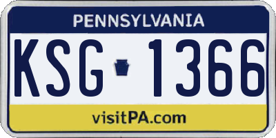 PA license plate KSG1366
