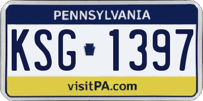 PA license plate KSG1397