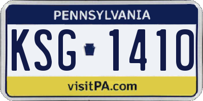 PA license plate KSG1410