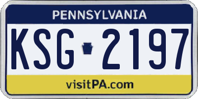 PA license plate KSG2197