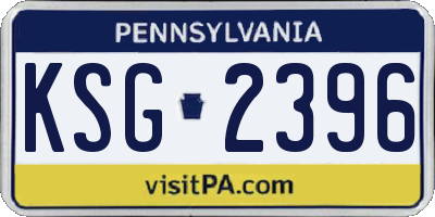 PA license plate KSG2396