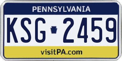 PA license plate KSG2459