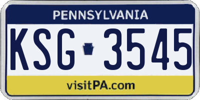 PA license plate KSG3545