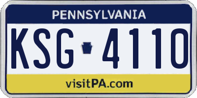 PA license plate KSG4110
