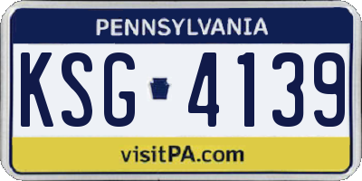 PA license plate KSG4139