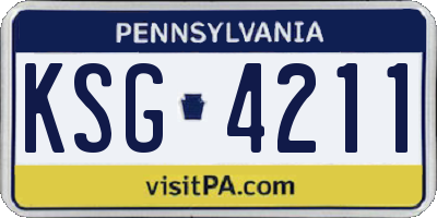 PA license plate KSG4211